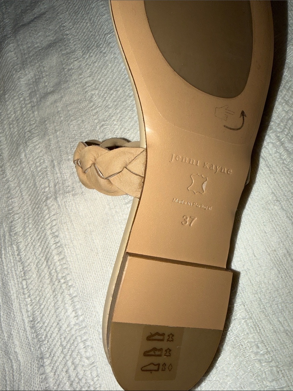 Jenni Kayne Leather Braided Strap Sandal, Natural, Size 37, New in Box - Picture 9 of 10